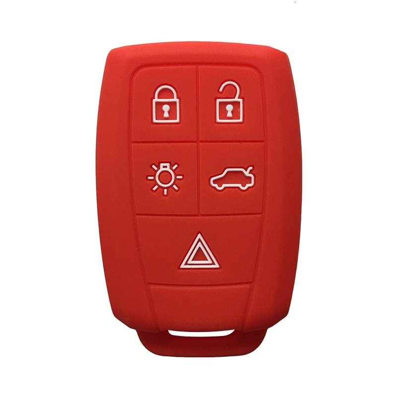 Silicone Key Cover Voor Volvo Xc90 V50 S40 C70 S60 D5 C30 Key Case Funda Llaves Auto Klep Sleutelhanger afstandsbediening Sleutels Houder: Rood