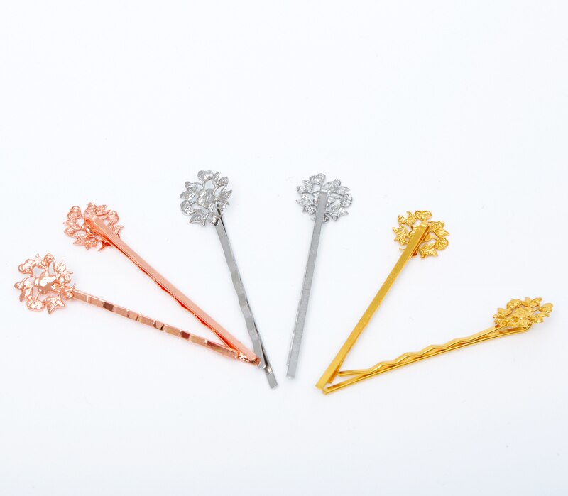 10 stks 6 Kleur Vintage Bloem Haar Sieraden Charm Vrouwen Haarspeld Woord Map Hairclips Haarspeldjes Retro Haar Dragen Accessoires DIY