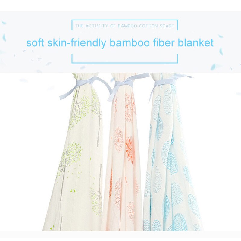 Andningsbara babyfiltar bambufibertyg muslingaze handduk supermjuka filtar för nyfödda sommarwrap 120*120cm