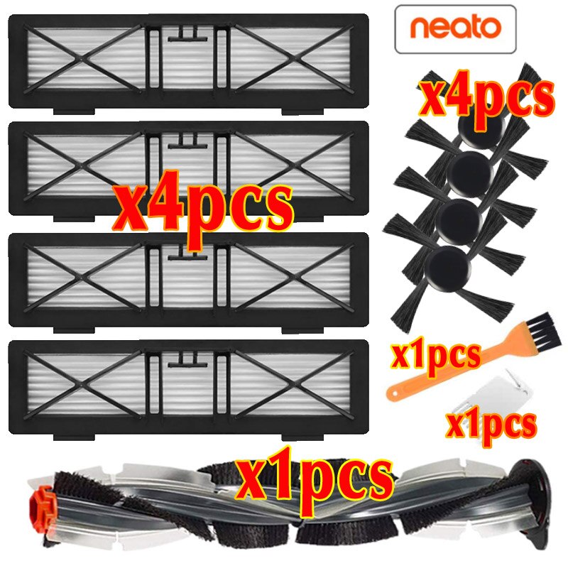 Kit d'accessoires pour aspirateur Robot Neato Botvac, série D D3 D5 D75 D80 D85, ensemble d'accessoires, brosse principale, filtres Hepa Sid: 11PCS-SET