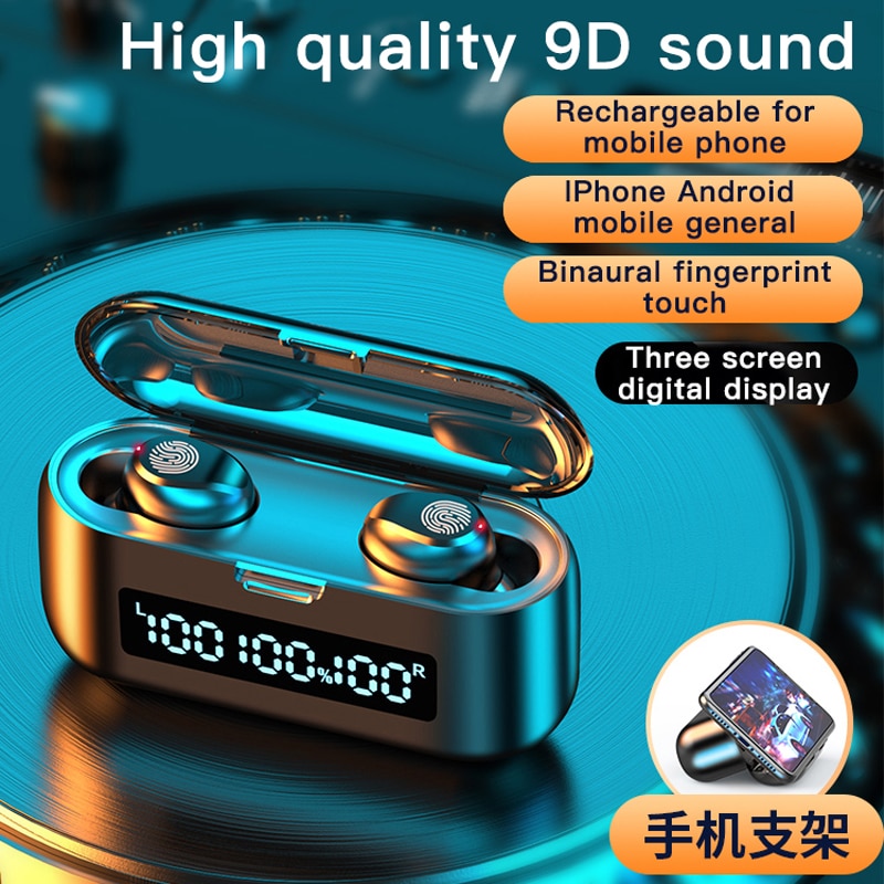 Tws Bluetooth Oortelefoon Met Microfoon Led Display Draadloze Bluetooth Oordopjes Oortelefoon Waterdicht Noise Cancelling Headsets