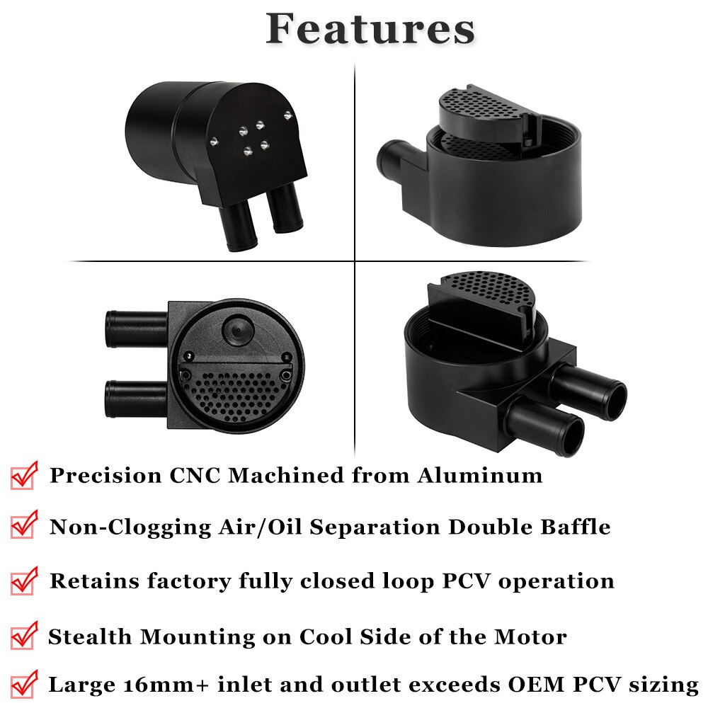 WLR-Hohe Leistung Schwarz Aluminium Legierung Reservior Öl Fang kann Panzer für BMW N54 335i 135i E90 E92 E82 2006