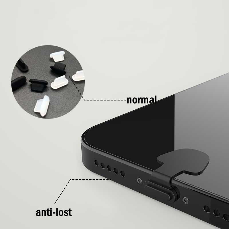 Bouchon Anti-poussière pour Port de chargement, pour IPhone Samsung type-c, protecteur de Port en Silicone, couvercle Anti-perte, 2/4/6 pièces