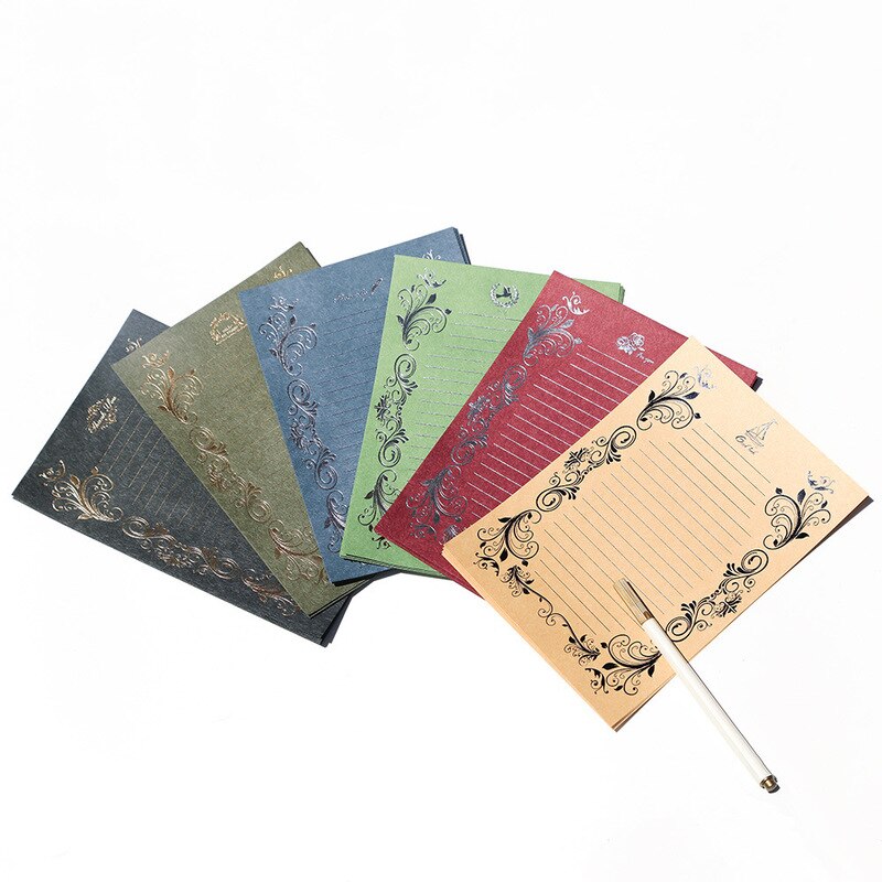 4 szt. klasyczny papier robić pisania wytłaczanie na gorąco papier kopertowy pisanie kartka z wiadomością rysunek szkicownik projekt blankiet firmowy materiały piśmienne