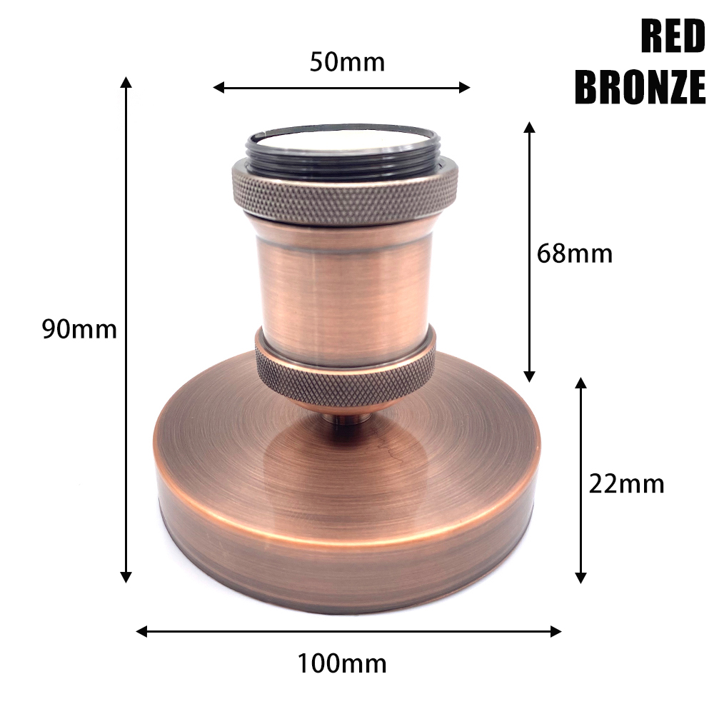 Sphoon-Base de lámpara antigua DIY, casquillo de tornillo E27, portalámparas decorativo de aluminio, lámpara de techo interior montada en superficie de Metal Vintage: Plata