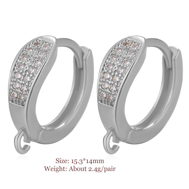 Multi-Stil Glänzende Strass Ohrring Haken Verschlüsse Zirkon Ohrringe Erkenntnisse Für Frauen DIY Schmuck Zubehör Liefert: 1662