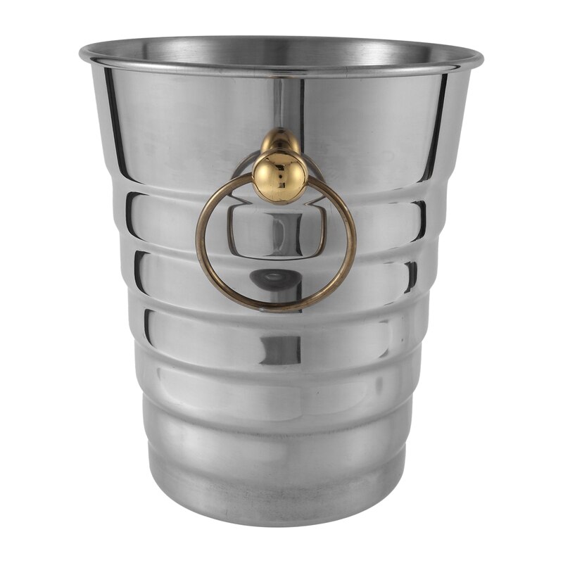 5L Stainless Steel Thick Threaded Ice Bucket Bar Champagne Cooler