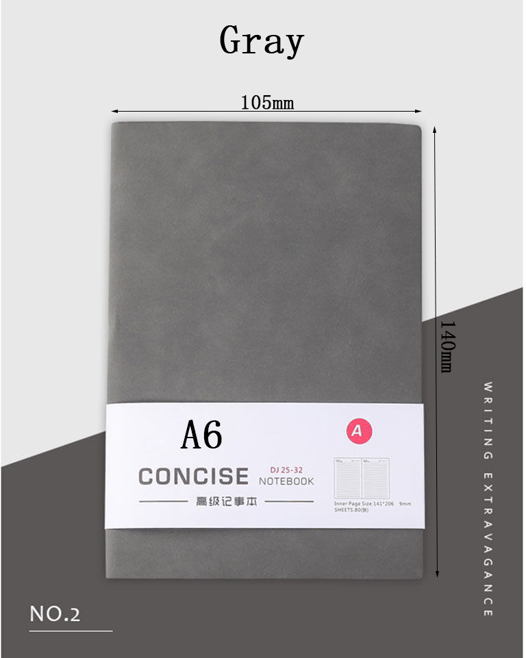A6 Notebooks And Journals Notepads Diary Agenda Weekly Planner Writing Paper For Students School Office Supplies Notebooks S55: Grey