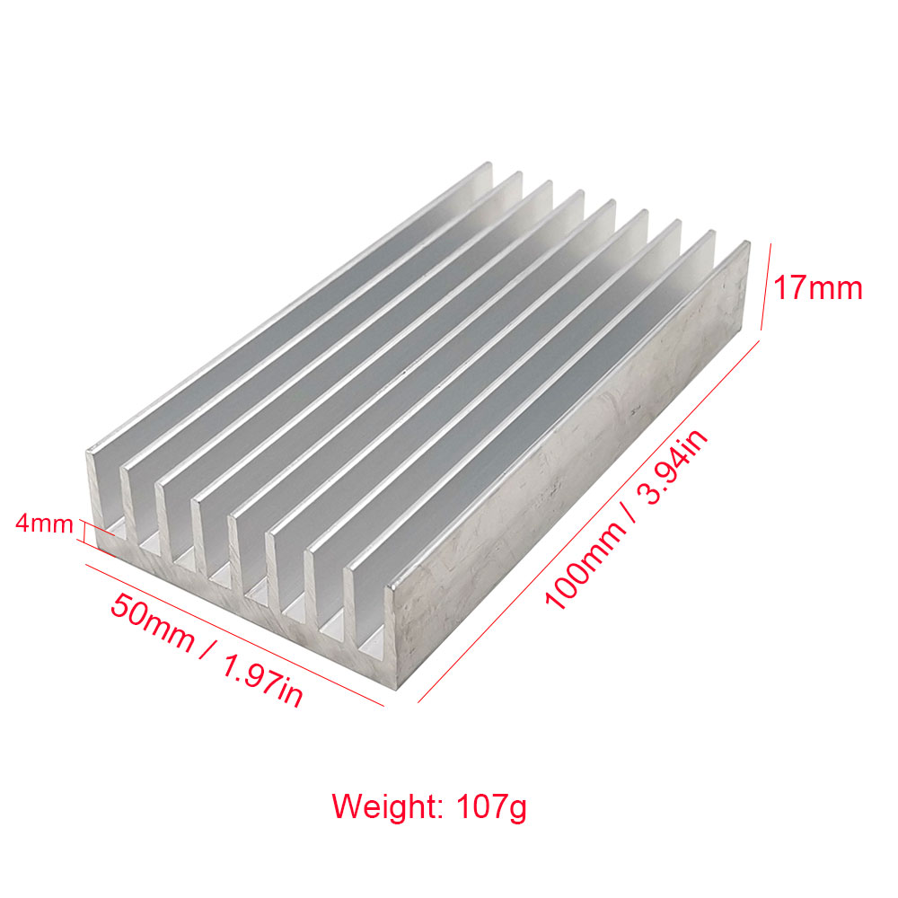 2 stk 100 x 50 x 17mm aluminium køleplade køleplade til led lys lampe høj termisk ledningsevne led radiator elektronik køleplader