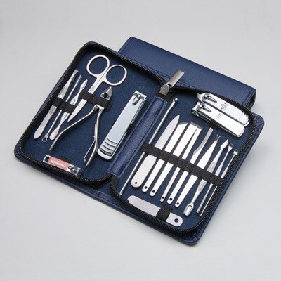 Op Mode 20pcs Nagelknipper Set Nail Art Beauty Tools Nail Schaar Sikkel Eagle Haak Pedicure & Menicure Tweezer nagels Kit: ZJQ-20-Blue