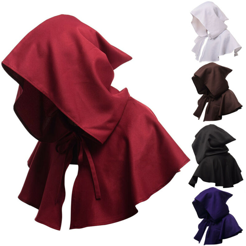 Halloween medeltida huva kappa gotisk kappa vampyrrockar cosplay snygg klänning kappa huva cap vuxen fest hattar
