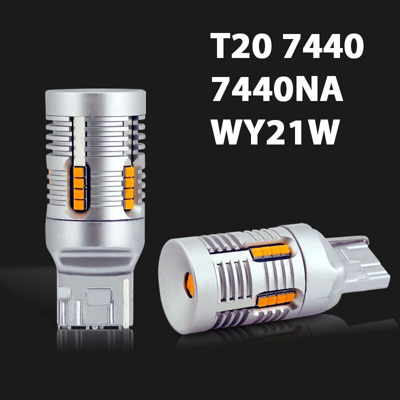 Luz LED de intermitente VANSSI 7507 Bau15s PY21W, resistencia integrada T20 7440 7440NA WY21W, LED Canbus, No hiperflash, ámbar, amarillo: T20 7440 WY21W