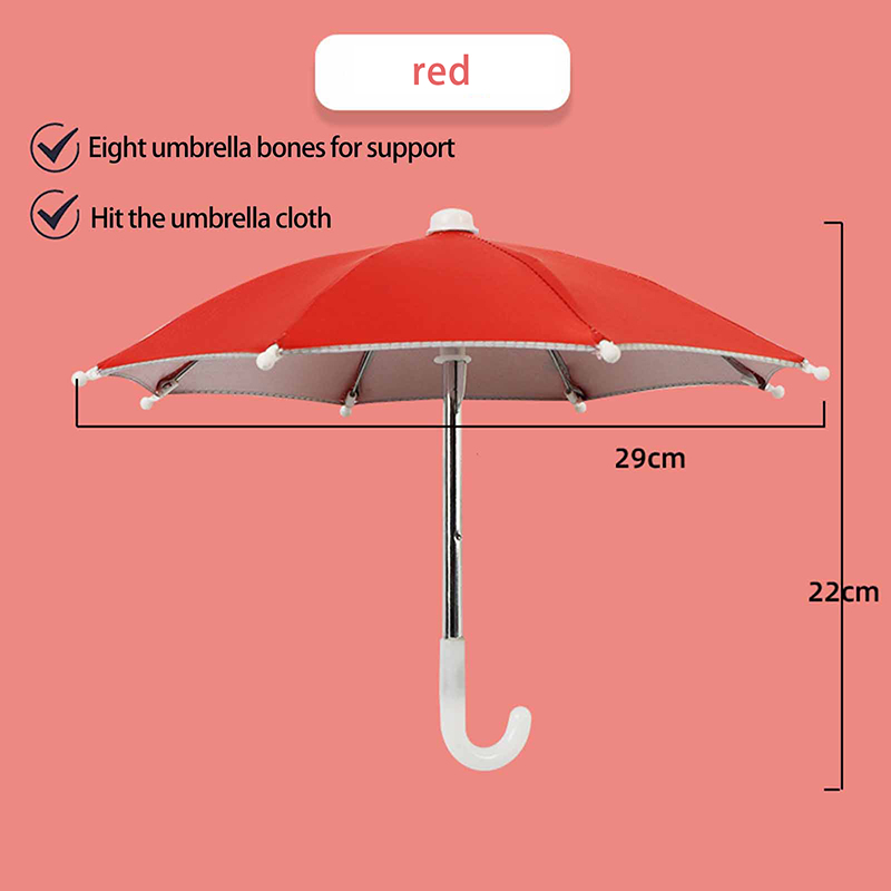 Universal Portable Mini Phone Umbrella Stand Outdoor Riding Waterproof Sunshade Mobile Phones Umbrella Bracket Holder: green