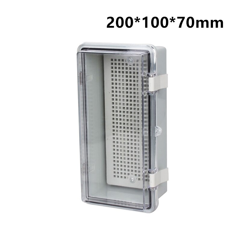 ABS Waterproof Plastic Enclosure With Hasp Electrical Distribution Box Electrical Junction Box Outdoor Sealed Switch Power Case: 200-100-70-V
