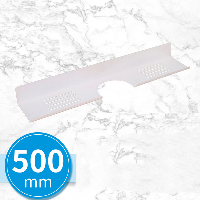 30-50cm Bathroom Shelf Stainless Steel Wall-Mounted Faucet Mirror Front Shelves Punch-free Cosmetic Storage Shelf Accessories: 50 groove white