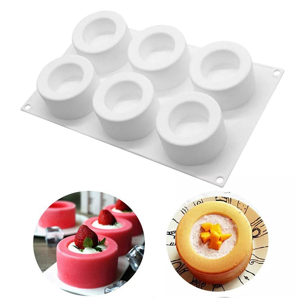 Molde cóncavo de silicona para hacer pasteles, herramienta de cocina para hornear, 6 eslabones