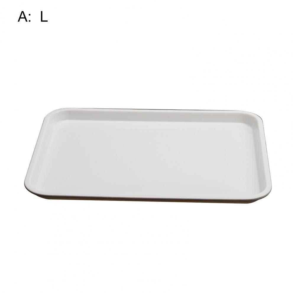 Bandeja de plástico blanca para servir, bandejas decorativas apilables fáciles de usar, creativas, delicadas, para el hogar, para almacenamiento de ensaladas: A L