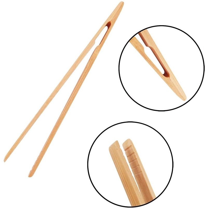 10 Stuks Bamboe Toast Tang, bamboe Tang 7 Inches Broodrooster Tang Gemaakt Van Natuurlijke Bamboe Perfect Voor Toast Brood Pickles
