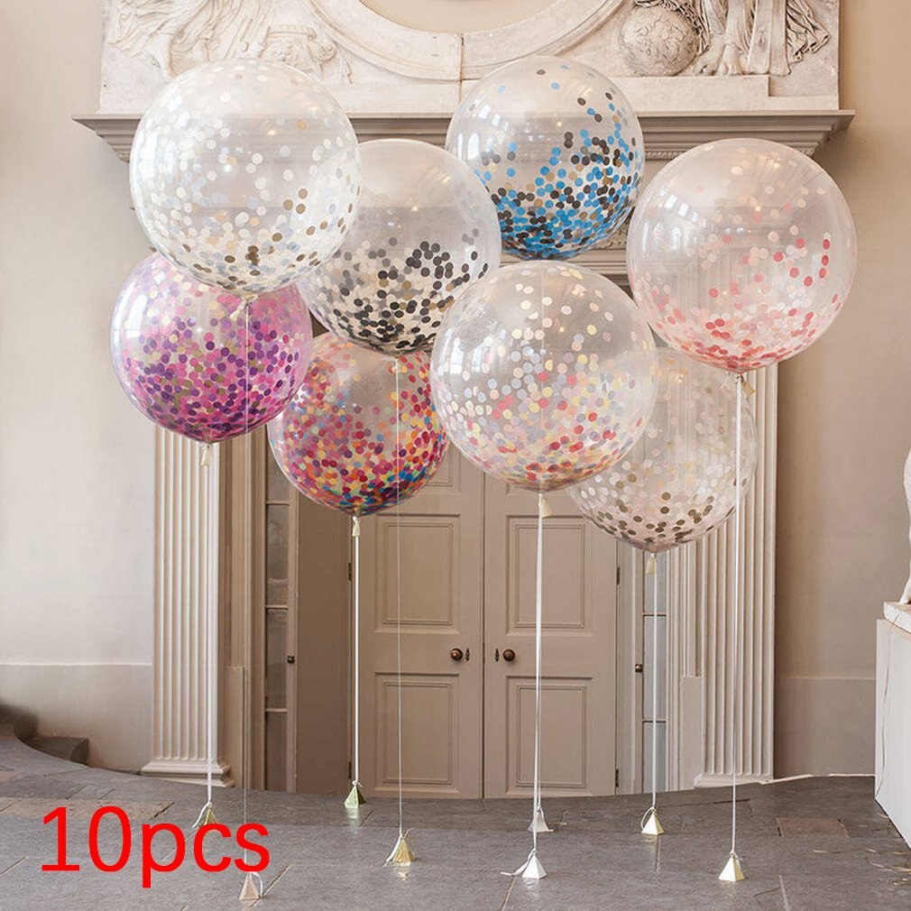10pcs Air Ballons Multicolor Confetti Balloon Paper Wishing Lanterns Birthday Party Wedding Decoration Clear Inflatable Balloon