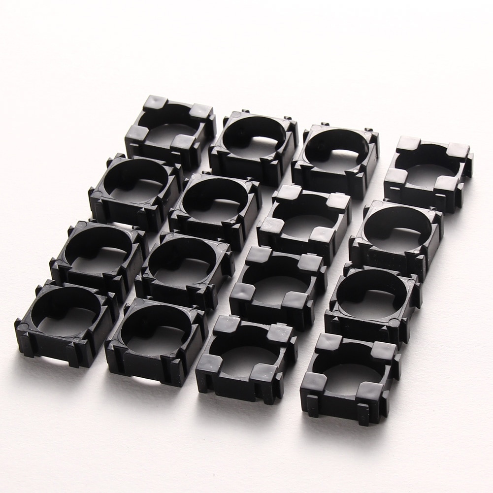 100Pcs 18650 Battery Safety Anti Vibration Holder Cylindrical Bracke Batteries Support Stand t 22x22mm pc+pp+gp Meterials Lithiu