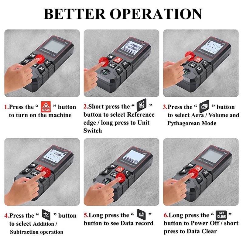 Measurement 131 Ft, Ft/In/M Unit Switch Digital Tape Measure, With Bubble Level Measurement Tool