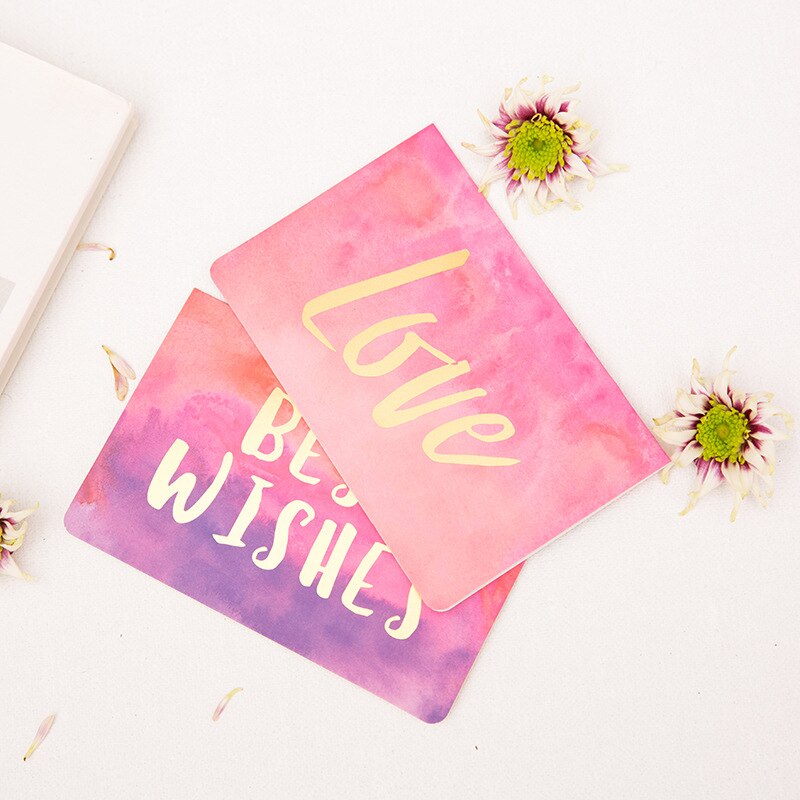 1 Pcs Gold Verjaardag Wenskaart Aquarel Vouwen Card Bericht Met Envelop Kerstmis Nieuwjaar Zegen Kaart