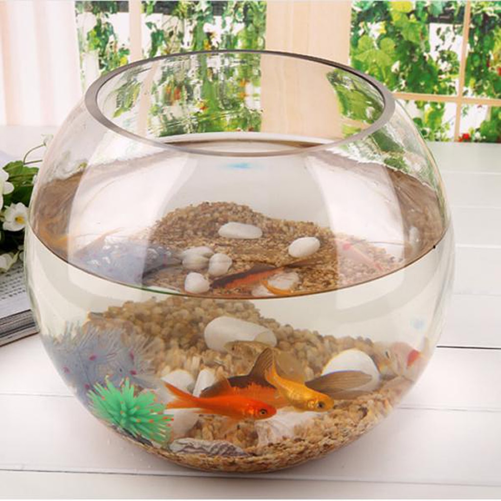 Ronde Transparante Kristallen Glazen Kom Clear Bol Vaas Fish Tank Water Jar
