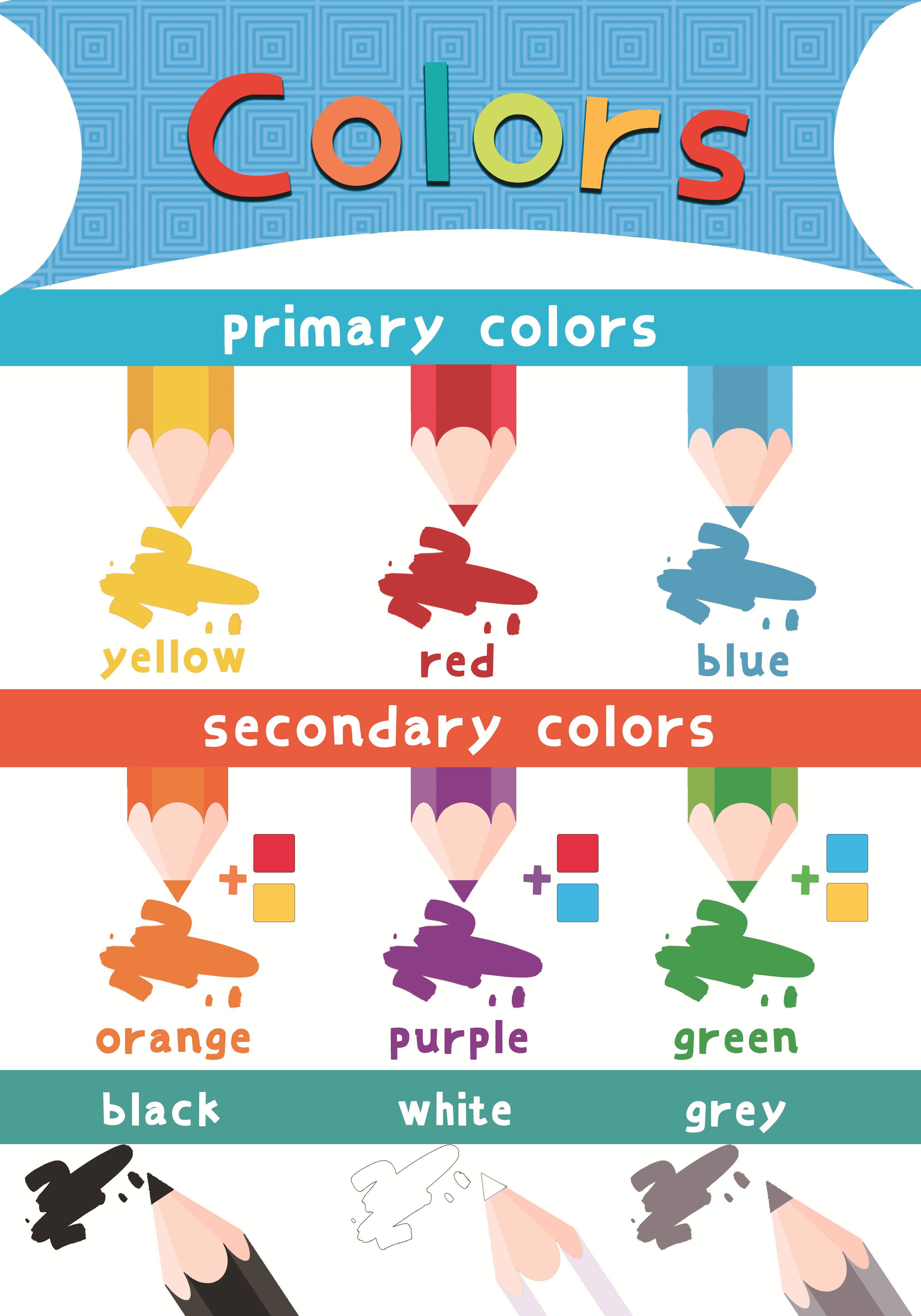 1Pcs 40X28Cm Materials for Children's Primary Education Paper Alphabet,number,color,seasons,farm Animals,solar System: Color