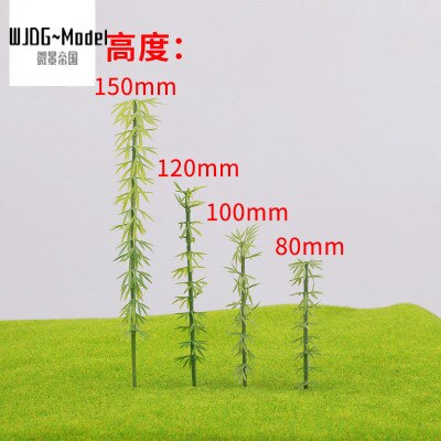 Wjdg Model10Pcs Groene Plastic Model Bamboe Bomen Schaal Tuin Decor Trein Landschap Landschap Kinderen Speelgoed Miniatuur