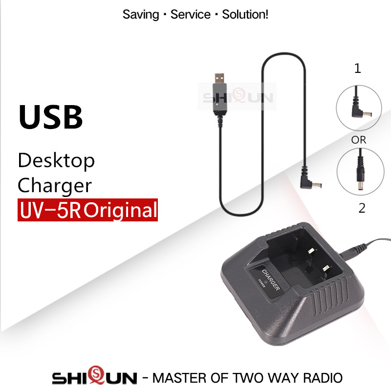 UV-5R Charger BF-F8HP Radio USB Charger Battery UV-5X3 Original UV-5RTP UV-5RA Walkie Talkie GT-5R Baofeng Accessories BF-F9 V2N: black