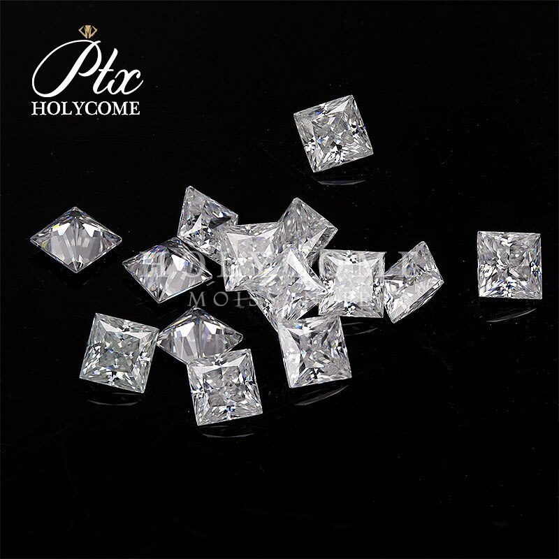 Moissanita sintética suelta para fabricación DE joyas, forma DE princesa, Color blanco claro, 5x5MM