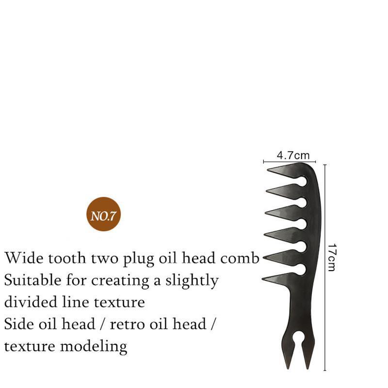 Cepillo de dientes ancho para hombres, herramienta de peluquería antiestática, doble peine de dos lados, horquilla, para barbería y barba