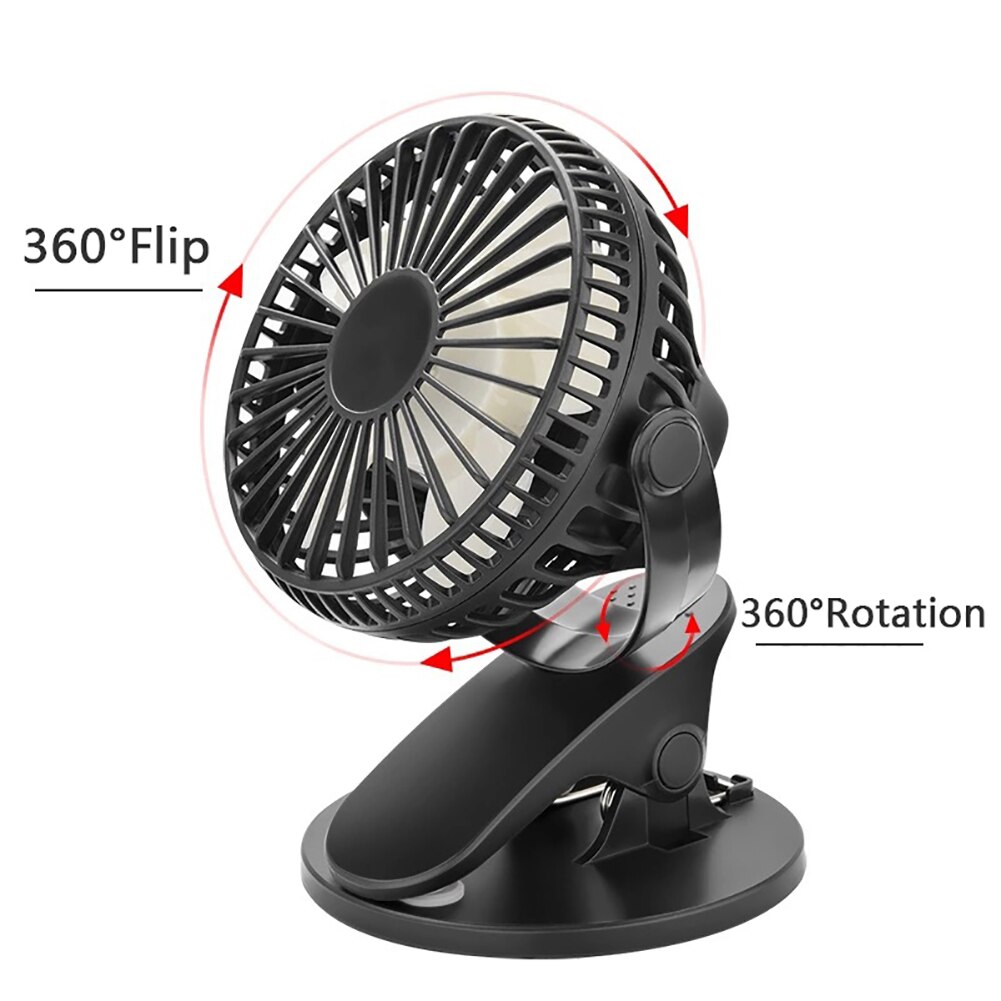 Portable Usb Dual Battery Clip Fan Mini Portable Charging Fan Clip Small Fan Office Desktop Car Clip Fan No Battery