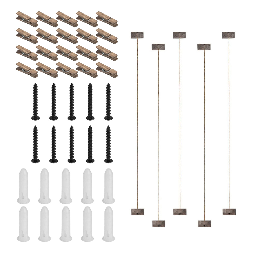 1 Set DIY Wall Art Decor Hanging Photo Display String Pictures Collage Frame