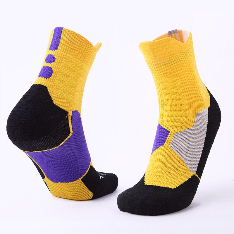 Brothock basketball socken strümpfe professionelle elite engen training handtuch dicken schweiß-saugfähigen sport socken männliche strümpfe: Yellow