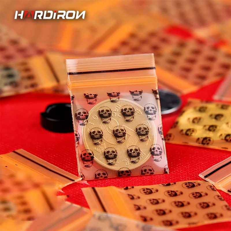 Rits Zak Kleine Grimas Oranje Schedel Self Sealing Zip Lock Tassen Sieraden Mini Zakjes Plastic Verpakking Zakken