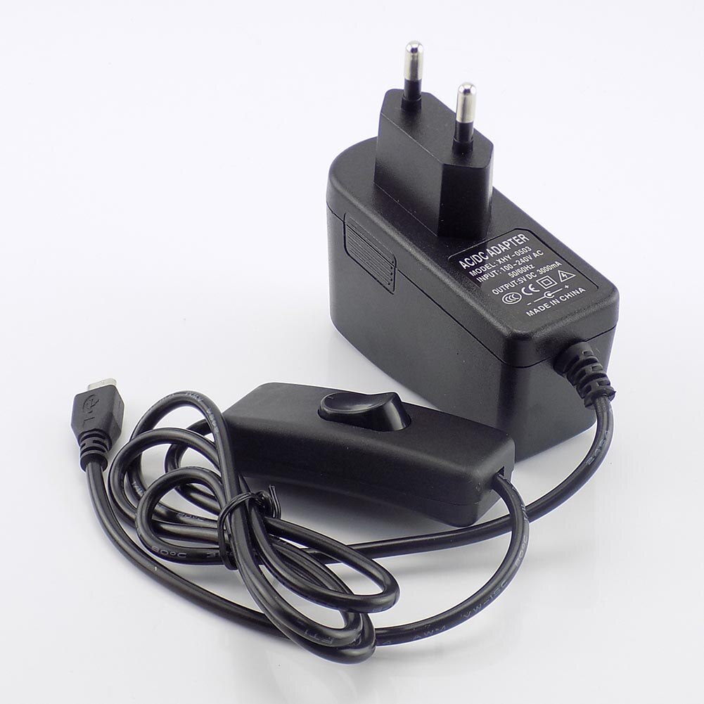 Micro USB AC naar DC 5V 3A 3000mA Voeding Adapter Oplader Transformator Voor Raspberry Pi Nul Tablet PC schakelaar EU/US Plug J17