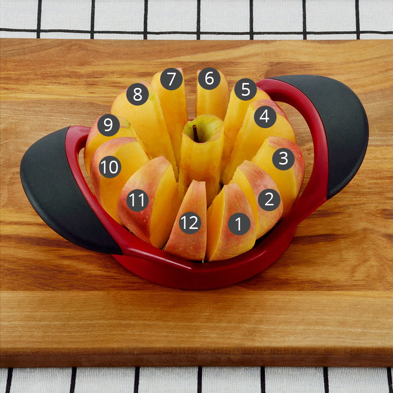 Apple Slicer Upgraded Version 12-Blade Large Apple Corer, Stainless Steel Ultra-Sharp Apple Cutter for Women Christmas