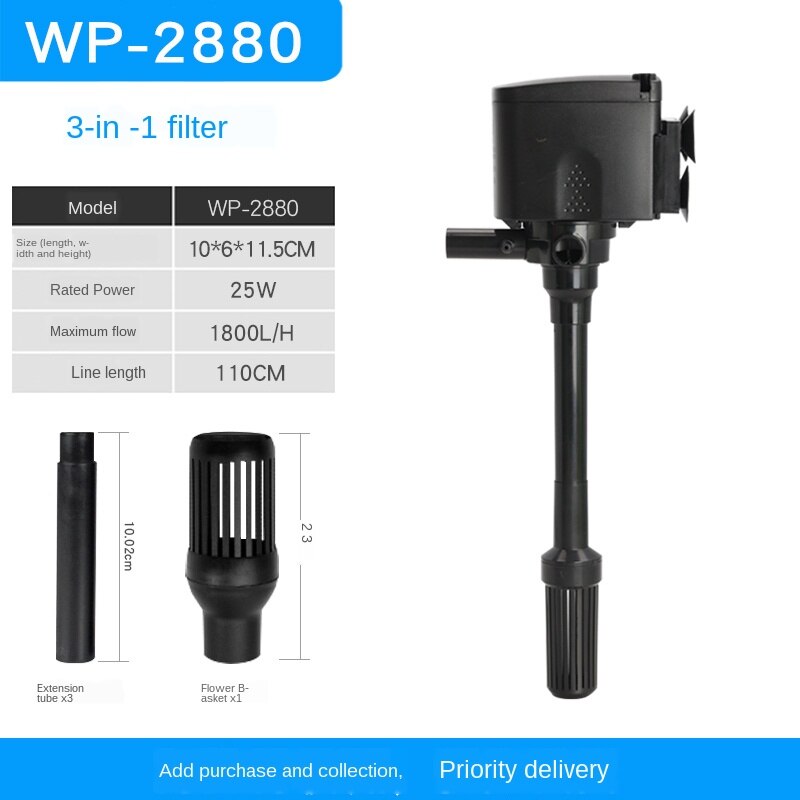 Fish tank submersible pump aquarium mute multi-function filter 3-in-1 small circulating oxygen pump water pump pond 220-240V: An upgrade 25W
