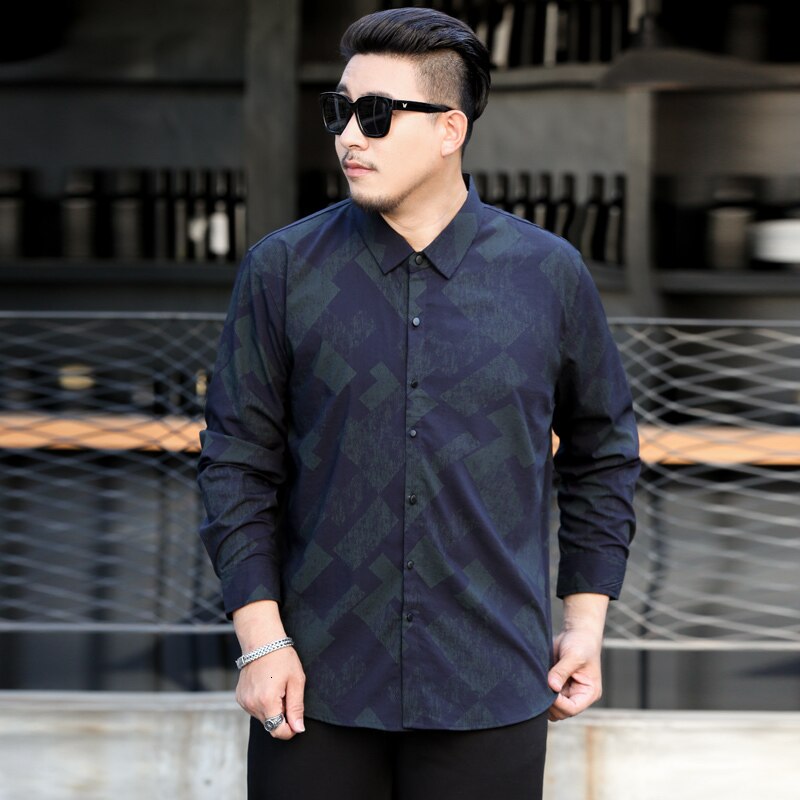 Nueva camiseta de talla grande 10XL 9XL 8XL 7XL 6XL Casual para hombres camisas de vestir sueltas para hombres camisas de de manga larga de negocios ropa para hombres: 2 / 8XL