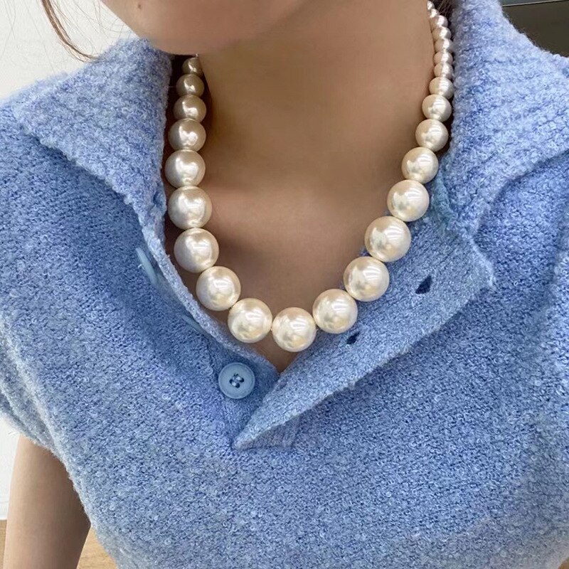 Koreaanse Gradient Parel Chokers Ketting Voor Vrouwen Dames Luxe 2022 Trend Ketting Partij Sieraden
