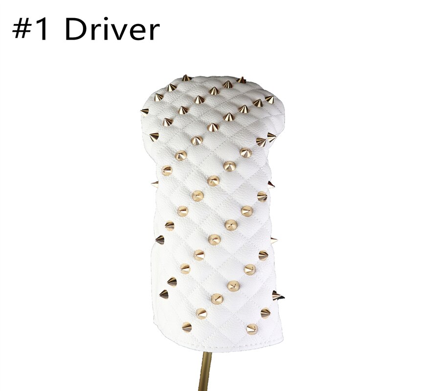 NRC Golf Head Cover for Driver Fairways #3 #5 Hybrids PU Leather Golf HeadCover: Driver white