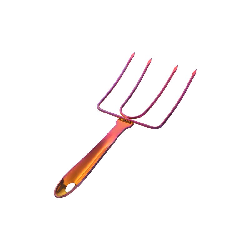1/2Pcs Rvs Turkije En Gevogelte Lifters Vorken Gebraden Ham Kip Vlees Klauwen Serveren Vorken Outdoor Bbq grillen Tool: rainbow NO.3 / 2PCS