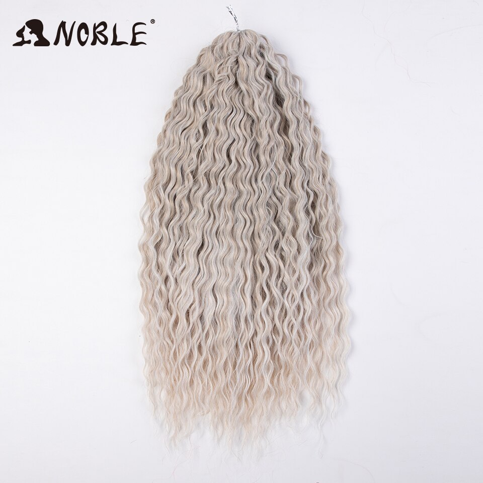 Extensiones de cabello trenzado de onda profunda sintética, pelo rizado de ganchillo, giro de pelo Noble, 24 pulgadas, resistente al calor: P16 / 613