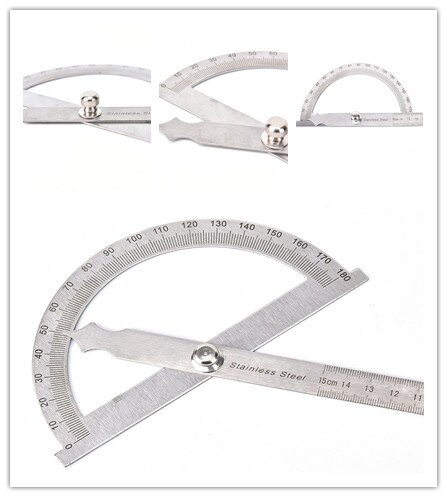 1PC Adjustable Protractor Angle Finder Craftsman Ruler Woodworking 180 Degree Stainless Steel Caliper Measuring Tools