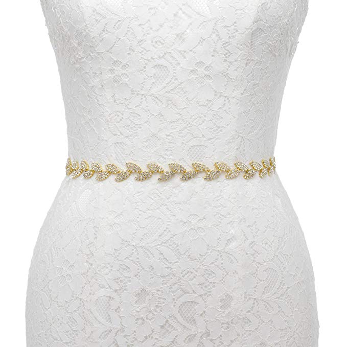 Rose Gold Crystal Hoofdband Bruid Bruidsmeisjes Sjerp Bruids Riem Met Strass Trouwjurk Riem: Bridal Belt 23Gold