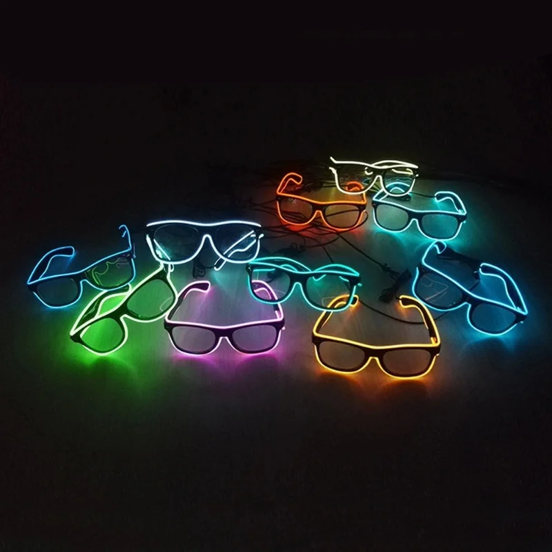 1PC Flashing EL Wire LED Light Up Party SunGlasses Led Glasses Luminous Party Decorative Lighting Classic Novelty Bright