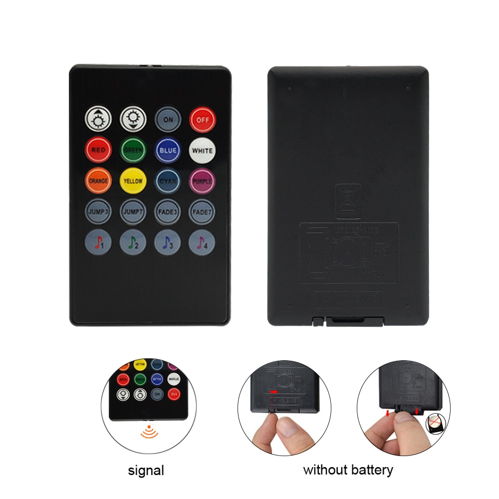 20 Key Music IR Controller Black Sound Sensor Remote DC 12V RGB Controller For RGB LED Light Strip Connect 2 Led Strip