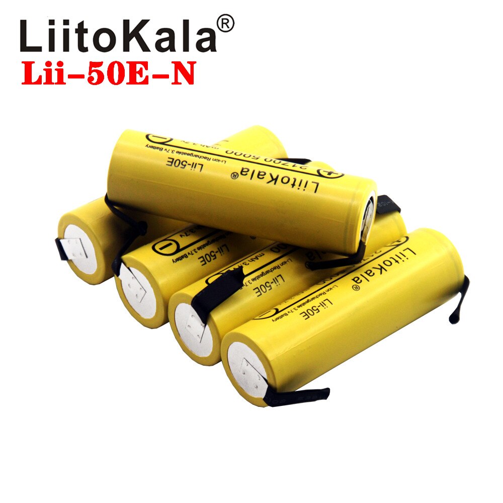 Liitokala Lii-50E Imr 21700 5000Mah 3.7V 40A Hoge Capaciteit Beschermd Platte Top Oplaadbare Li-Ion Batterij + Diy Nicke