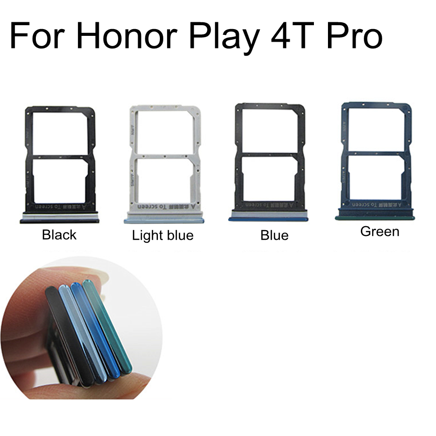 1Pcs Sim Card Tray Holder Voor Honor Play 4T Pro Play4T Pro Sim Micro Reader Card Slot Adapters card Socket Reparatie Onderdelen